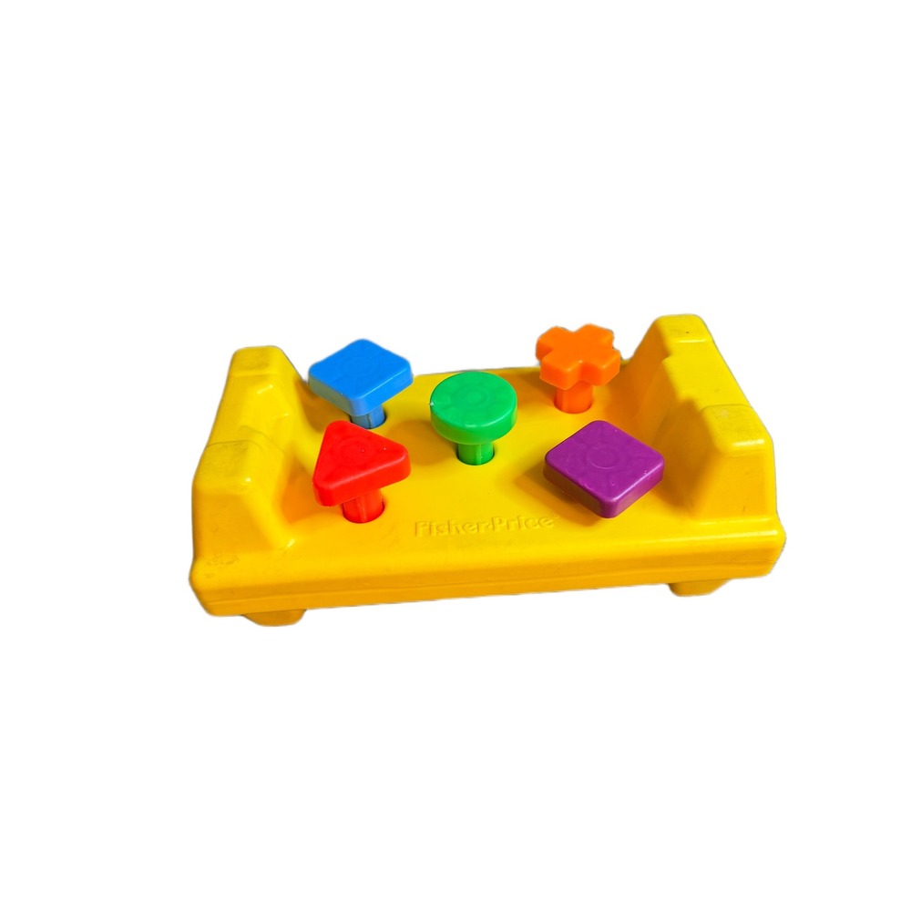 Fisher-Price Tap & Turn Bench Toddler Pounding Toy Yellow Double Sided 2035